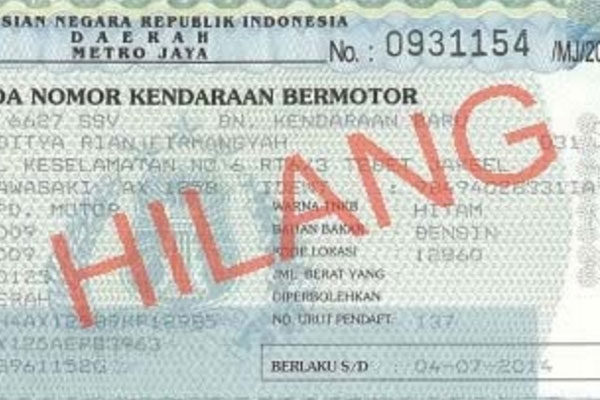 STNK dan BPKB Mobil Hilang