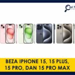 beza iphone 15, 15 plus, 15 pro, dan 15 pro max