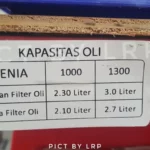 Kapasitas Oli Transmisi Xenia 1300cc