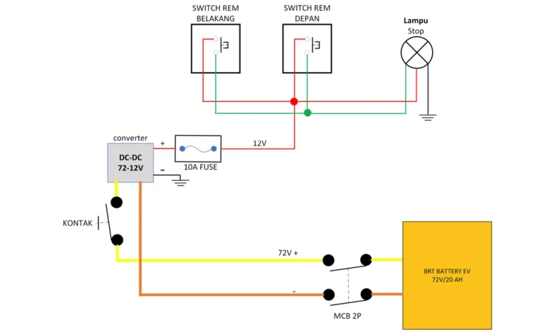 Rangkaian Lampu Rem Belakang Sepeda Motor