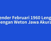 Kalender Februari 1960 Lengkap dengan Weton Jawa Akurat