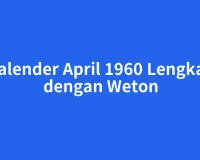 Kalender April 1960 Lengkap dengan Weton