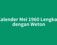 Kalender Mei 1960 Lengkap dengan Weton