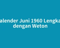Kalender Juni 1960 Lengkap dengan Weton